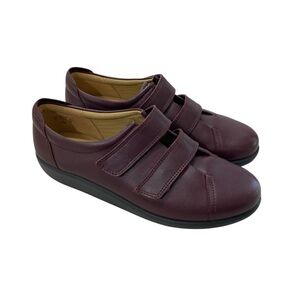 Hotter Leather Sneakers Womens 7 Brown Double Strap LEAP Trainers Hook Loop